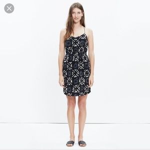 Madewell silk starview cami dress in black pattern